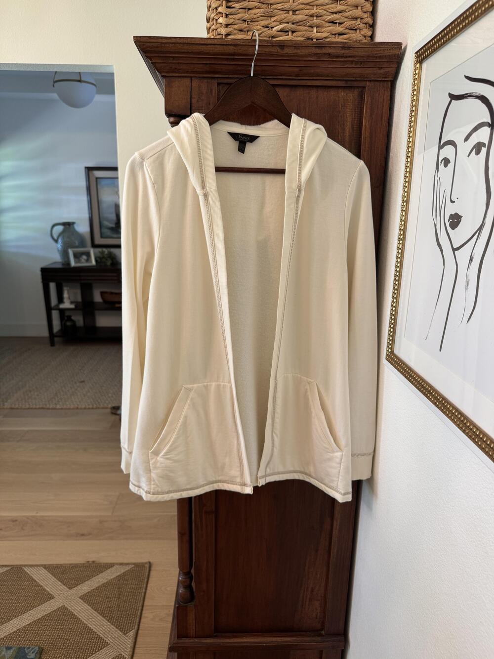 Soma Intimates Women's Hoodie Medium Open Front Long Sleeve Soft Lounge